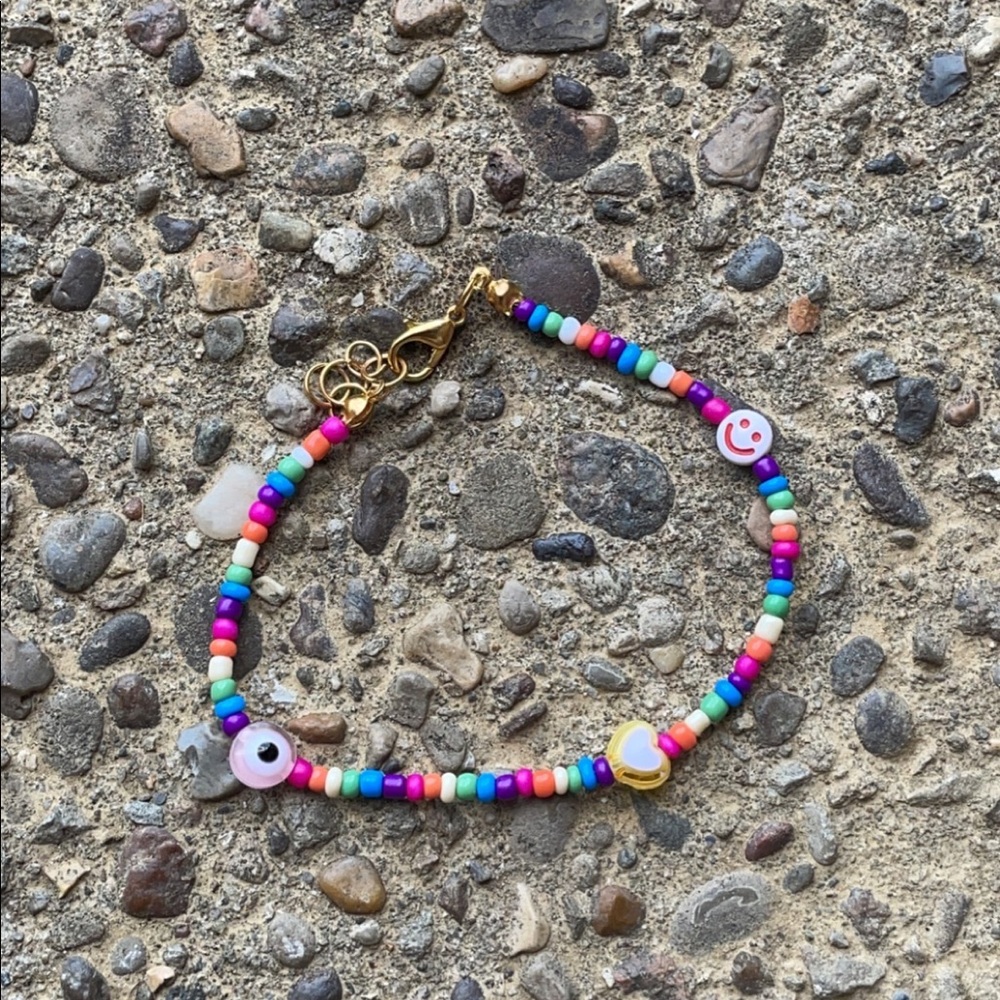 handmade colorful bracelet 💜🧿🤍🌈✨